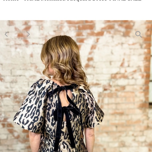 THML Leopard Print Mini Dress in Black and Gold - Picture 5 of 6